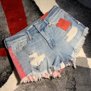 New Mossimo American flag high rise denim shorts